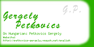 gergely petkovics business card